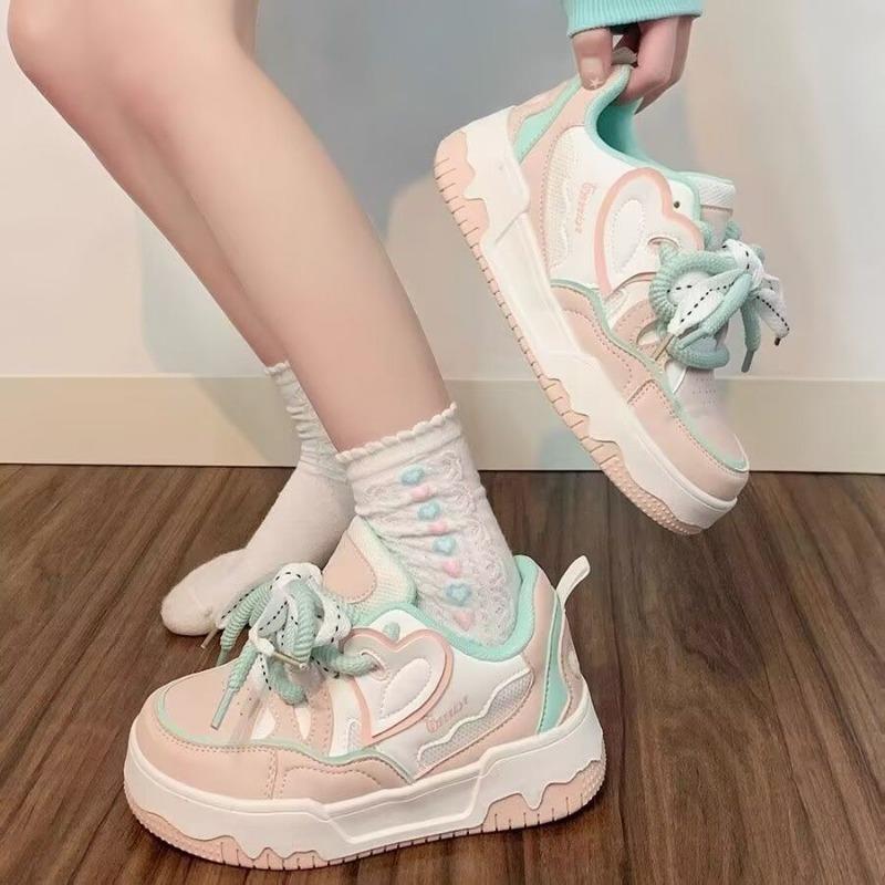Thick Baseplate Shoes Women's New Autumn Versatile Shoes Women's Shoes Niche Dopamine White Shoes