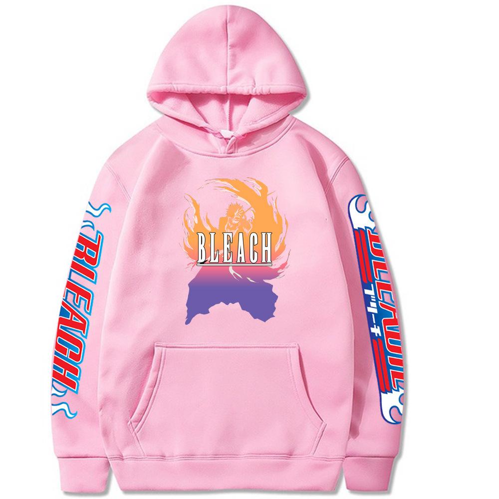 BLEACH Hoodies Print Fashion Sweatshirt Hip Hop Casual Unisex Autumn Winter Fleece Streetwear Tops Oversize Male Sudaderas
