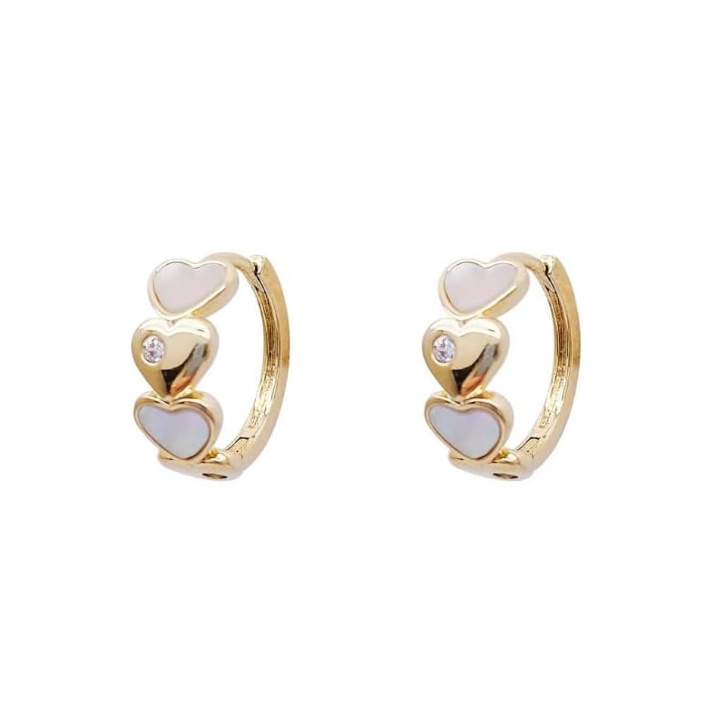 

earrings Leave it on Compatible with metal allergies accessories heart gold gold birthday anniversary wedding Entrance ceremony pis02