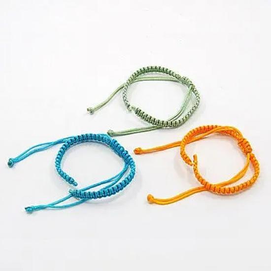 50pcs Multicolor Adjustable Braided Nylon Twisted Cord Bracelet Making Chinese Knot Bangle DIY Jewelry Findings 1¬1.55cm Long