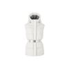 Solid Color Windproof Warm Soft Zipper Stand Collar Sleeveless Puffer Vest With Duck Down Filling Women Vest White 8813W-433