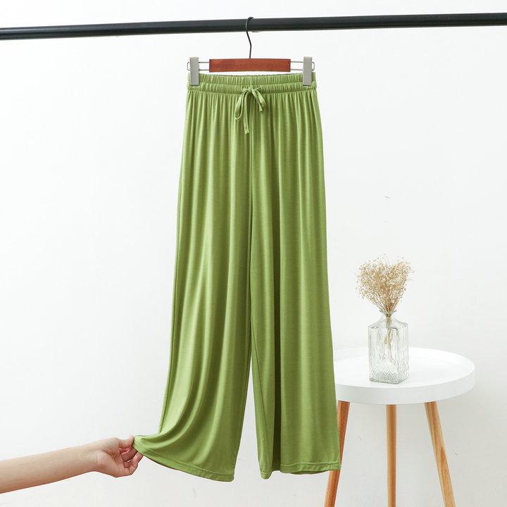 

Женские брюки с высокой талией и широкими штанинами из модала и хлопка 2023 года — облегающие повседневные брюки с девятью точками драпировки на весну/лето XXL