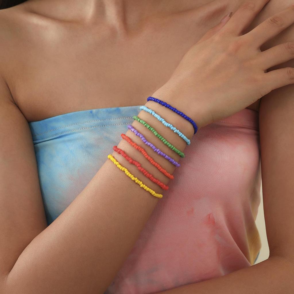 Trendy Geometric Beaded Multilayer Bracelet Set