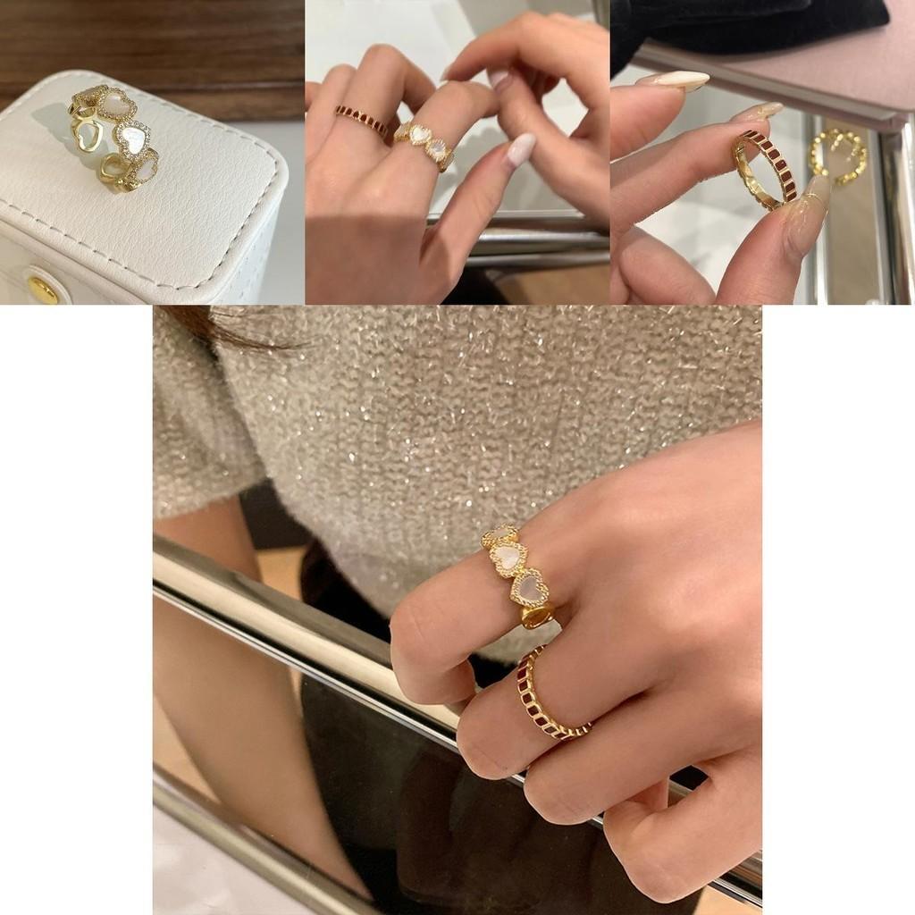 Trendy Ins Fashion Copper Ring Featuring Chic Heart Shape And Versatile Style For Women