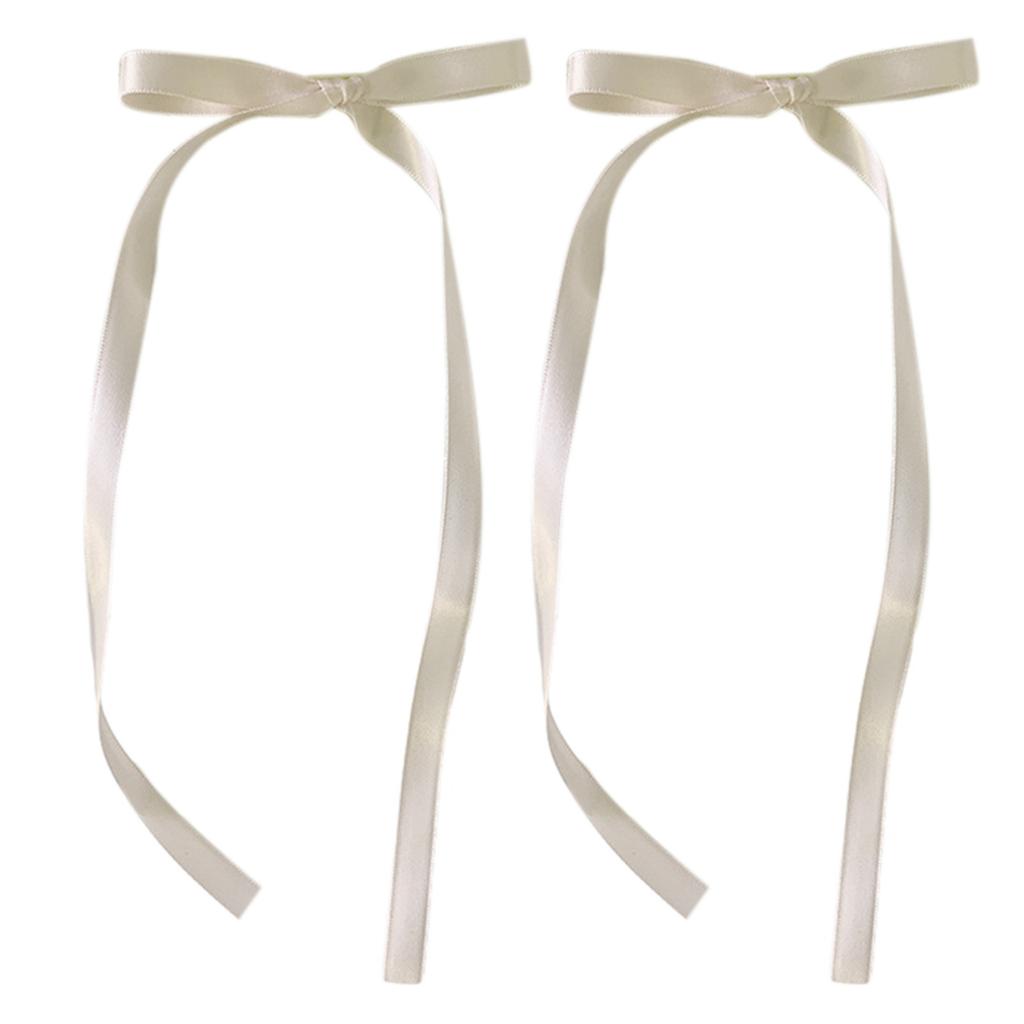 2 Pcs Ribbon Bow Elegant Y2K Style Side Clip Bow Hair Clip Sweet Girls Fairy Bow Style Long Bowknot Balletcore