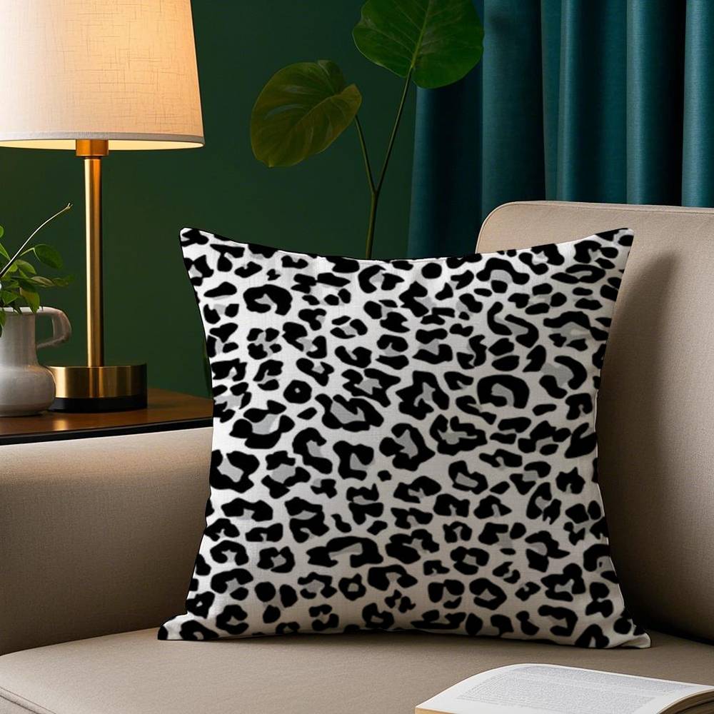 Yk Fashion Leopard Print Pillow Case Short Plush Print Cushion Cover Square Throw Pillow Covers Sofa Home Decor