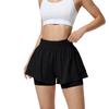 Hohe zweiseitige Sportshorts für Damen Dehnbarer elastischer Bund Leichte Laufshorts Trainings-Yoga-Skorts
