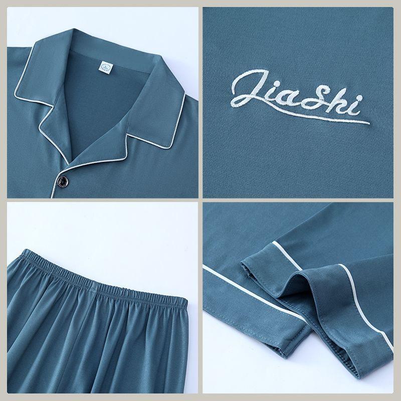 Pijamale Bărbați Mânecă Lungă din Bumbac 100% Pur - Croială Largă, Mărimi Mari, Articole de Casă de Primăvară/Toamnă pentru Toate Vârstele.