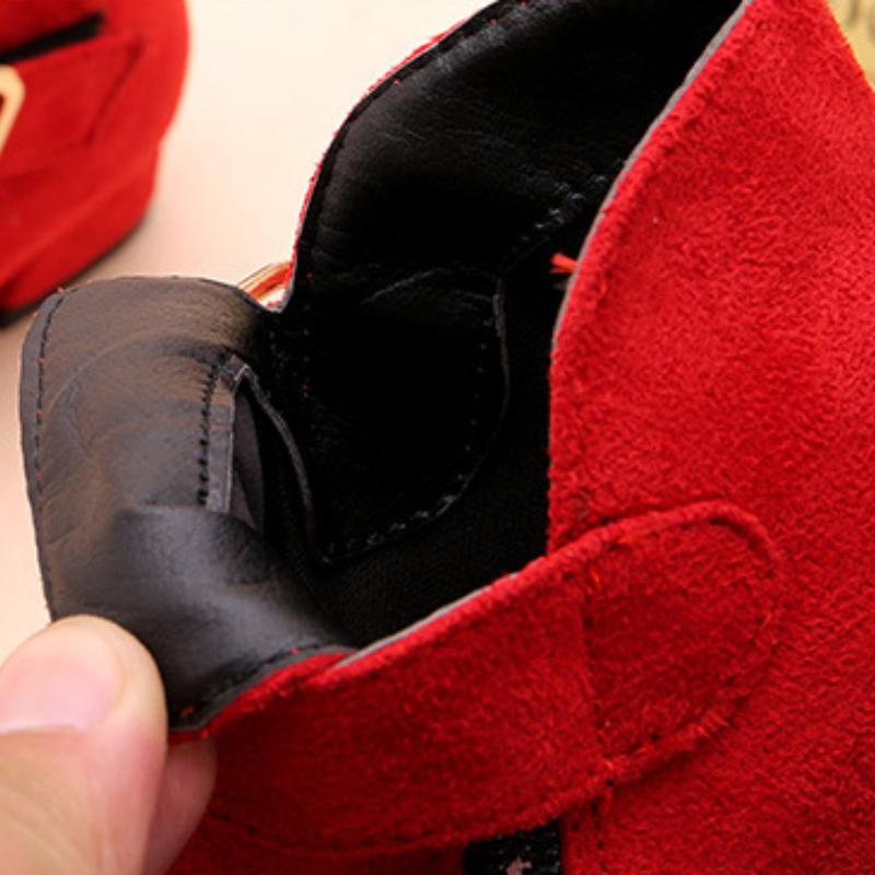 Girls' short boots, autumn and winter fashion, Korean version, high heels, princess boots, medium size, children's and girls' cotton shoes