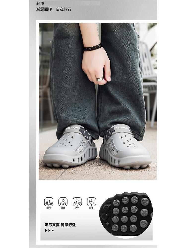 New Men Sandals Outdoor Soft Thick Sole Slides Breathable Sandals Non-Slip Garden Clogs Lightweight Summer Beach Slippers