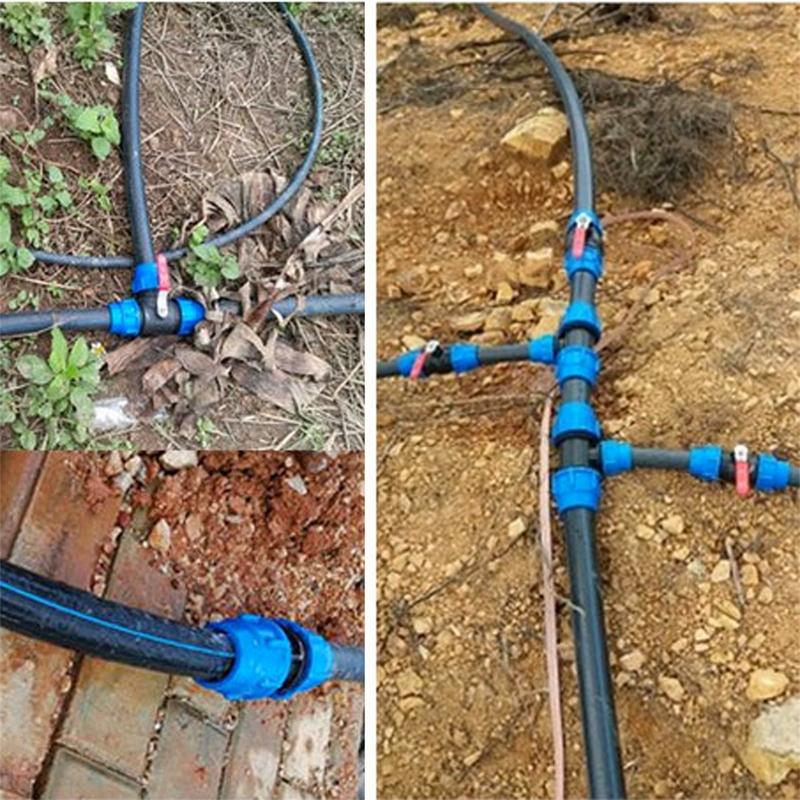 20/25/32/40/50mm Plastic Quick Valve Switch Connector PVC PE Tube Tap Water Splitter Black Wrench Home Water Supply Pipe Fitting