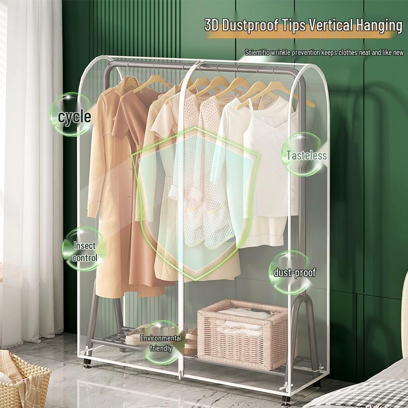 Transparent Dust Cover for Floor-Standing Coat and Drying Rack