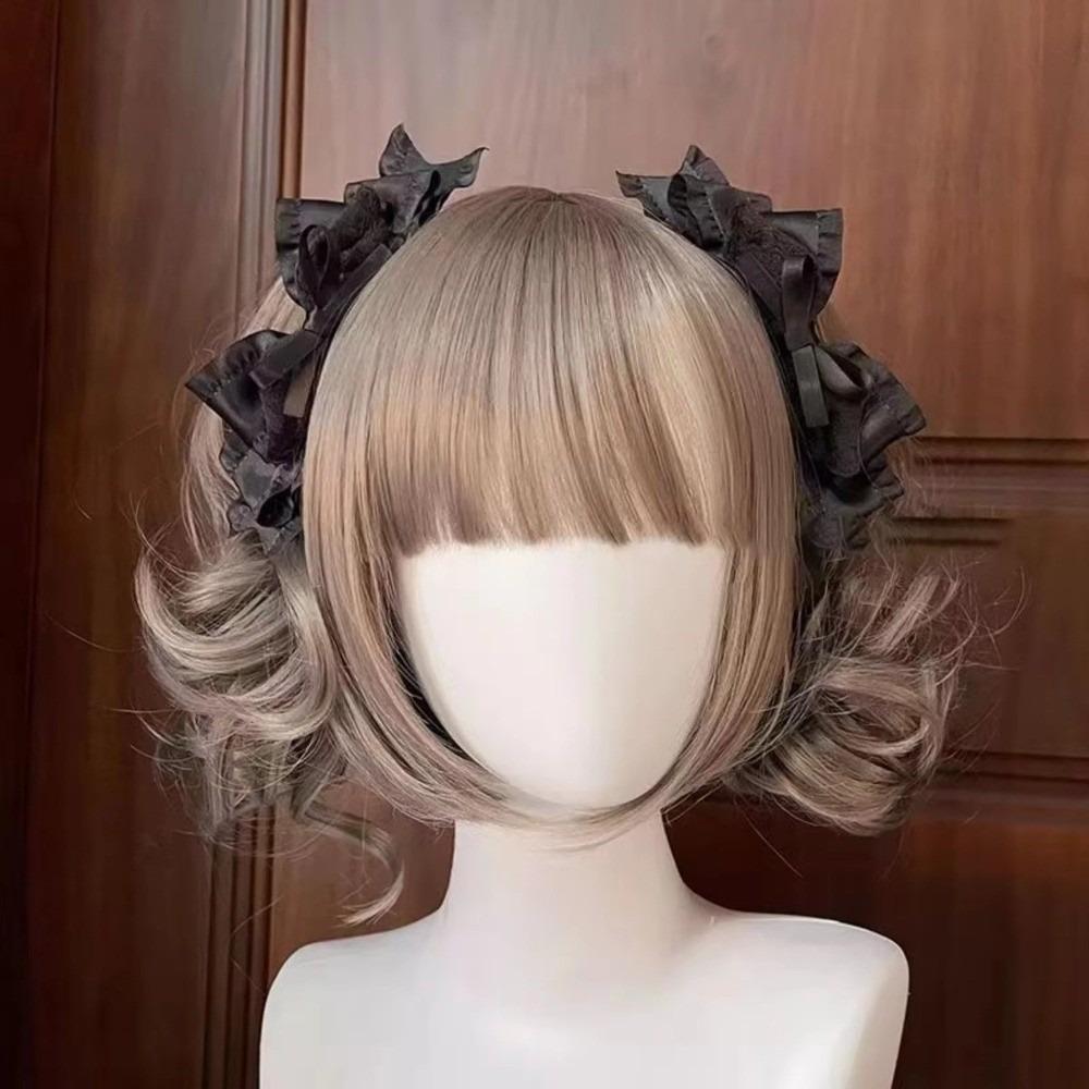 1 Pair Y2K Style Lolita Hair Clip 3D Design Double Ponytail Clips Cute Wing Bow Hair Clip Cosplay