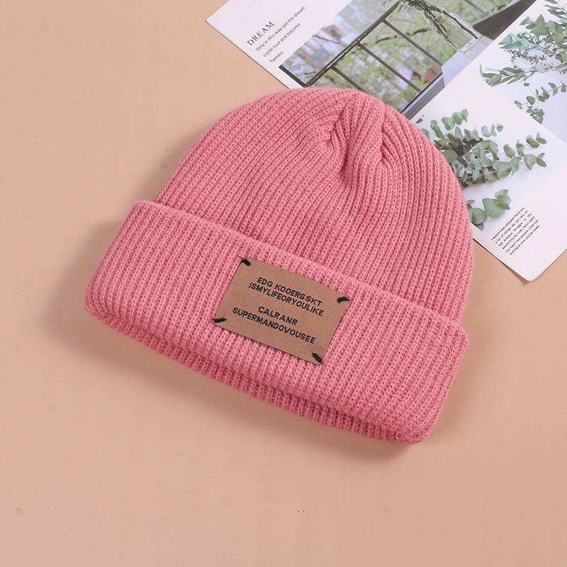 Hat Women Autumn and Winter Ins Patch Wool Hat Couple Casual Warm Knitted Hat Student Outdoor Cold Hat Men Ins Style