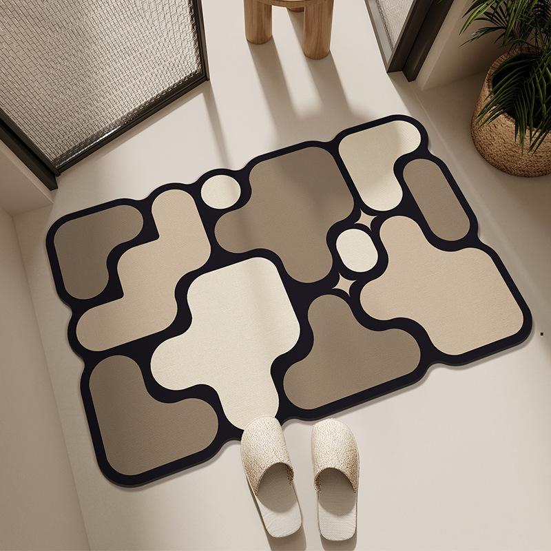 Bathroom Mat, Toilet, Diatomaceous Earth, Absorbent Mat, Toilet Door Mat, Household Entrance Carpet, Anti Fall, Anti Slip Mat