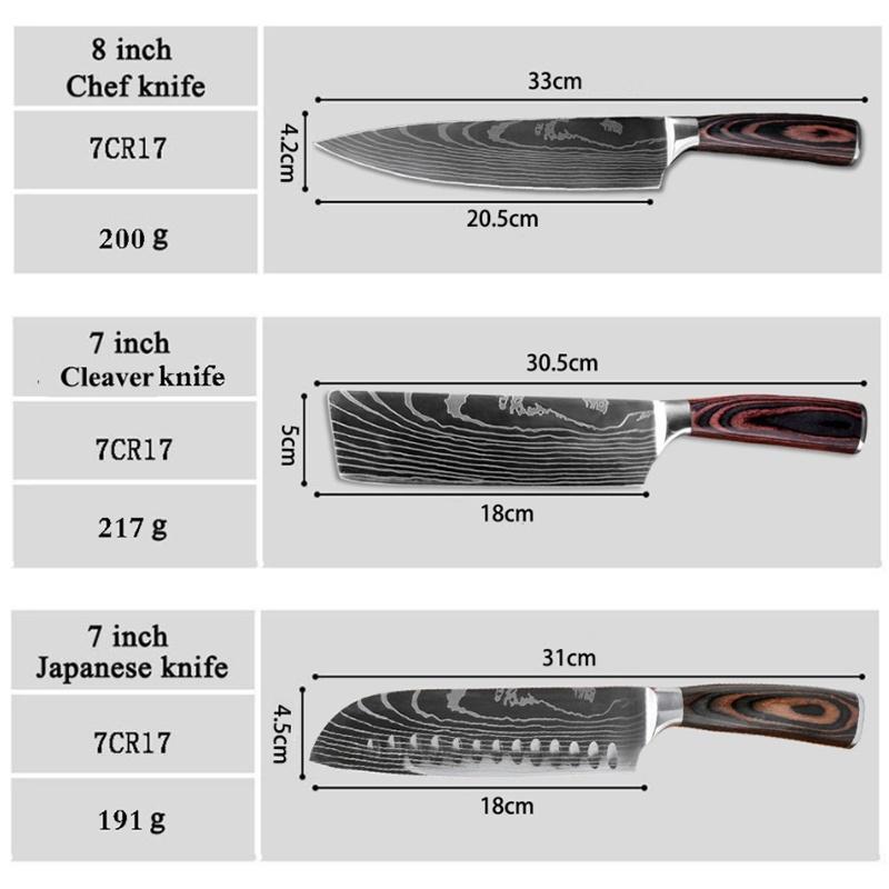 Kitchen Knives Sets Slicing Knifes Cleaver Slicing Utility Knives  Kitchen Tools Accessories