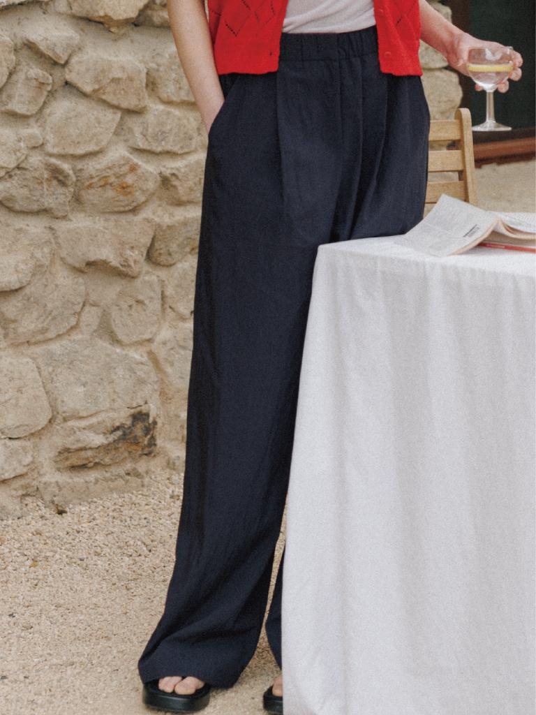 THERYE Wide Banding Pants(Navy)