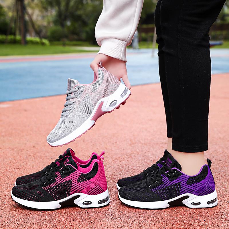 Running Shoes for Women's Summer New Large-size Casual Soft-soled Breathable Women's Shoes Lace-up Air Cushion Sneakers for Women