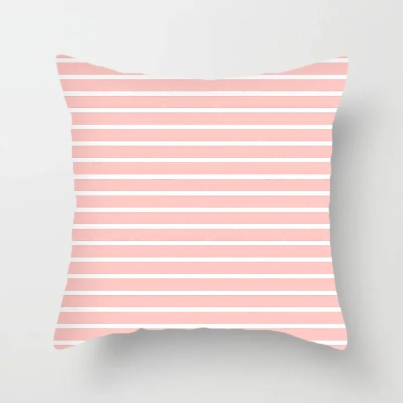 Geometryczna Prosta Różowa Poszewka na Poduszkę Biuro Sofa Poszewka na Poduszkę Luksusowy Wystrój Domu Poszewka na Poduszkę