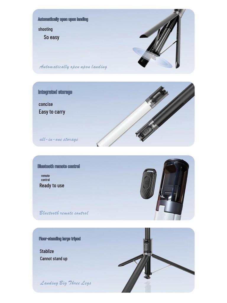 Bluetooth Selfie Stick with Aluminum Tripod for Vertical Mobile Shooting
