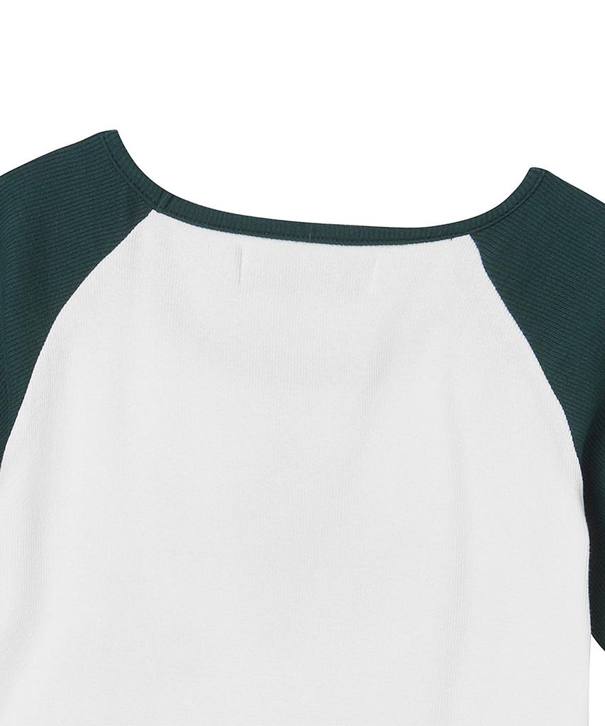 PRENDA Cross Applique Raglan Short Sleeve Ivory
