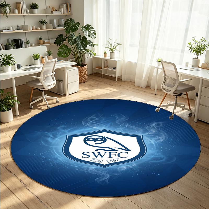 Sheffield Wednesday Printed Round Crystal Velvet Rug Soft Non Slip Floor Carpet For Bedroom Holiday Gift
