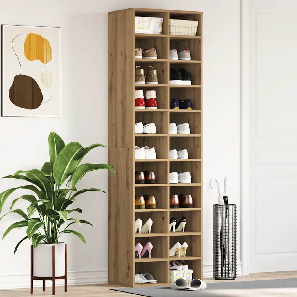 Shoe Cabinet Artisan Oak 54 x 34 x 183 cm Particleboard