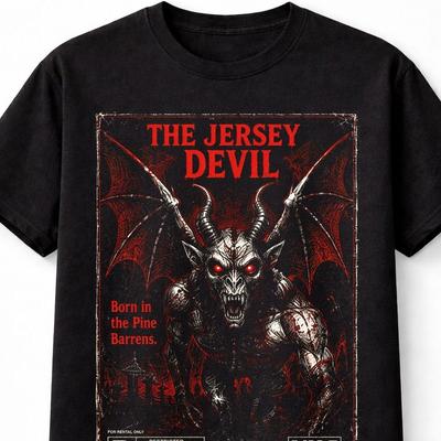 Jersey Devil VHS Horror Cryptid Monster Black Unisex TShirt