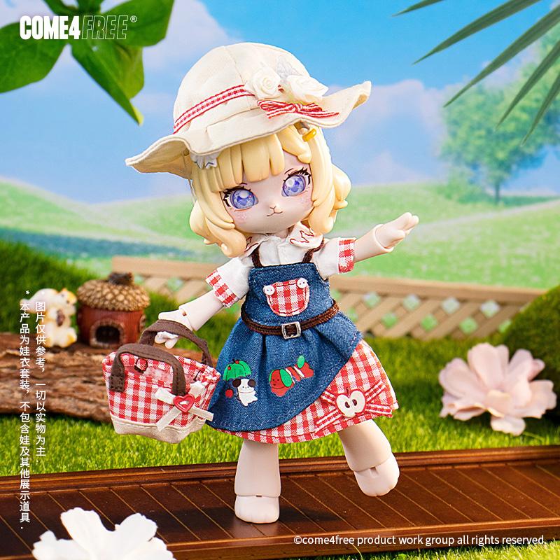 Come4free 12 Points Bjd Doll Clothing Series Doll Skirt Bjd Clothing Set Sweet And Cute Set Doll Accessories Dress Bonnie Rabbit