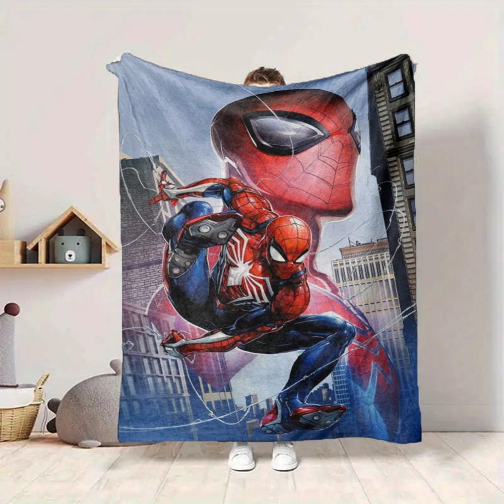 1Pc Spiderman Urban Adventure Blanket Soft And Comfortable Casual Warm Camping Travel Christmas Halloween Xmas Gift M924471