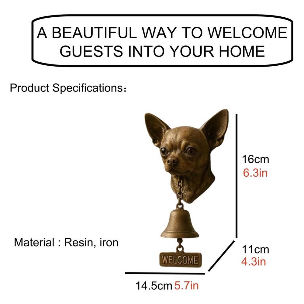 Welcome Dog Themed Doorbells Vintage Rustic Resin Animal-Themed Decorative Doorbells Wall Decoration Dog Door Bell Ring