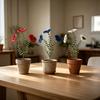 10 Pcs Artificial Fake Pansy Flowers for Outdoor Patriotic Red White Blue UV Resistant Faux Silk Flowers for 4th of July Front Door Porch Patio Window