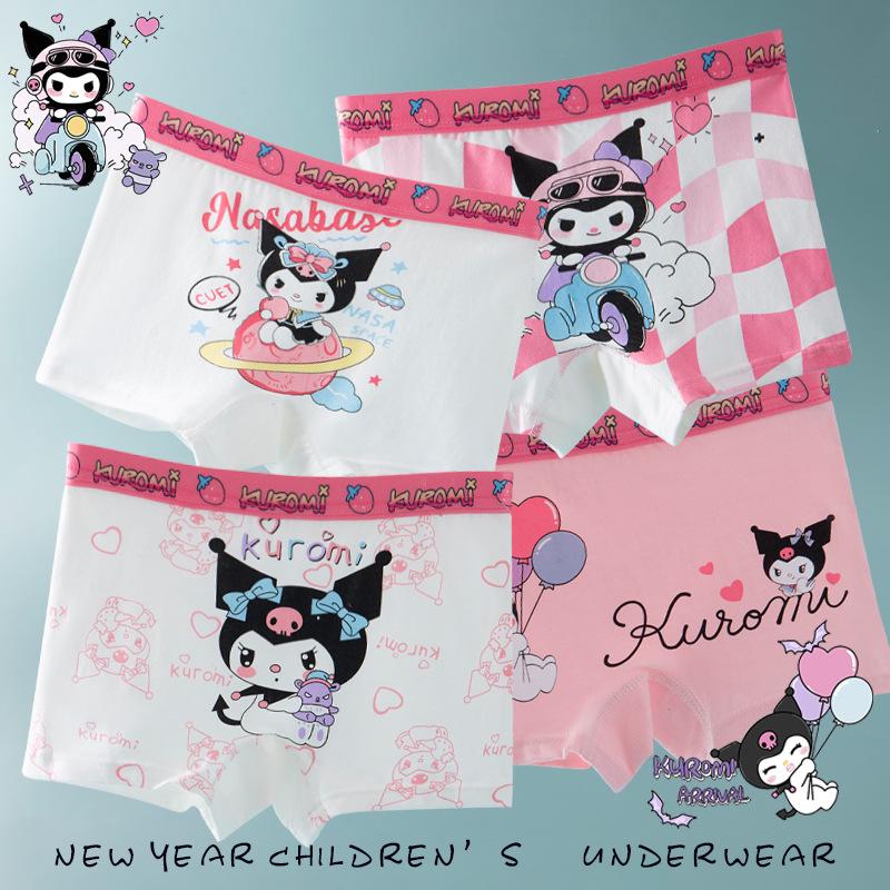Pure Cotton Cartoon Boxer Briefs for Girls - Toddler to Pre-Teen Sizes