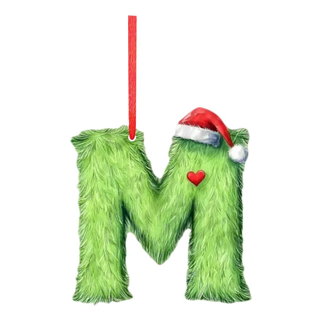 2D 26 Letter  Christmas Ornaments Acrylic Flat Christmas Tree Home Decorations Ornaments