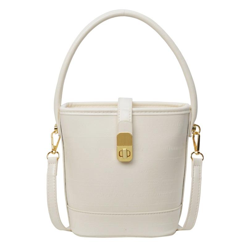 Hand Carrying Bucket Bag, New Women's Solid Color Shoulder Bag, Fashionable and Simple Casual Messenger Bag.