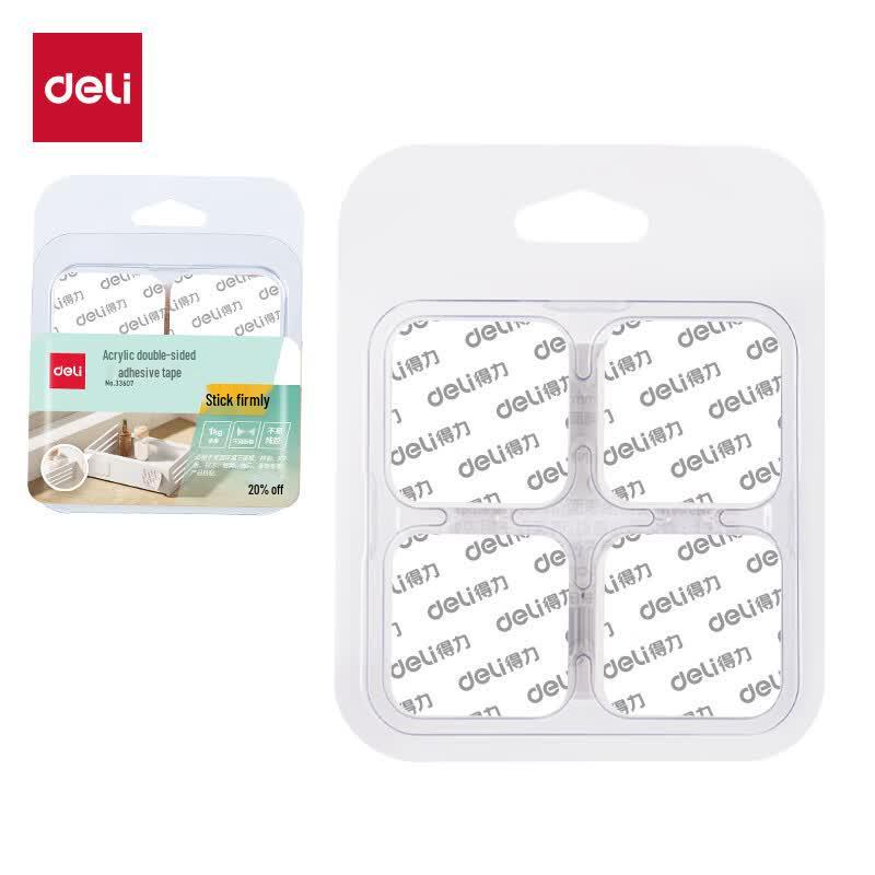 Deli 33607 Strong Nano Double-Sided Tape Squares