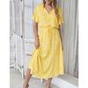 Short Sleeve Summer Loose Printed Dress Fashion Dots A-line Party Holiday Dresses 2026 Lace-up Slim Fit Elegant Casual Simple Sweet Clothing