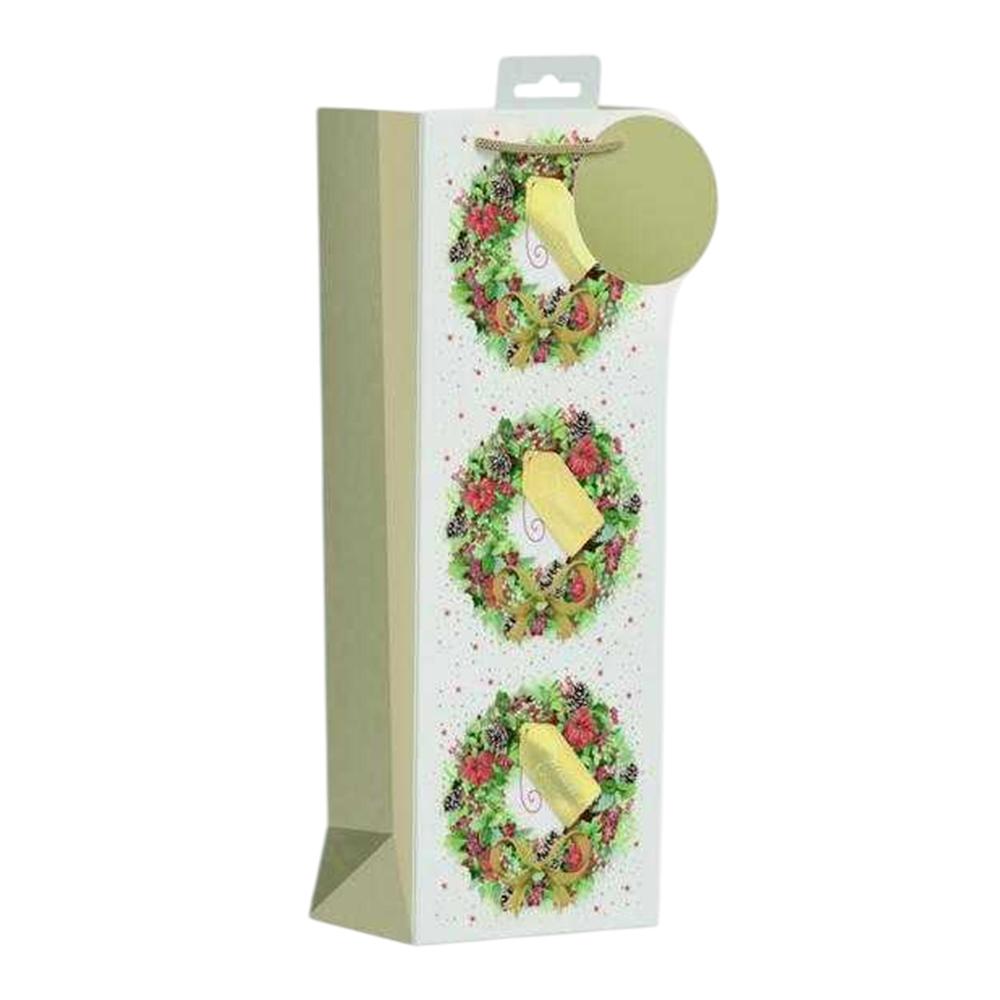 Giftmaker Wreath Christmas Bottle Bag