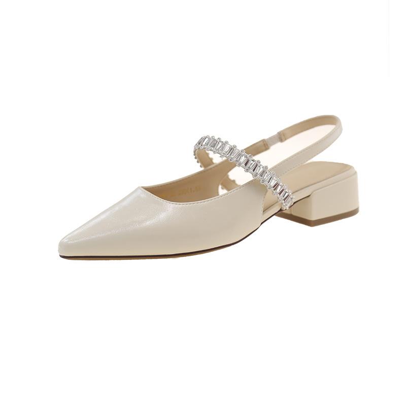 

Coarse heel bag head sandals women s summer wear temperament rhinestone Mary Jane shoes women s versatile casual sandals women 35