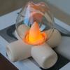 Realistic Flame Lamp Desk Light with Flickering Fires Effect USB Campfire Night Light Vintage Style Table Lamp for Bedroom Decor