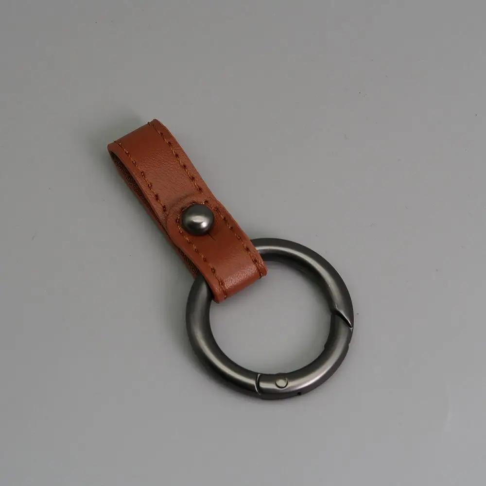 PU Leather Key Rings Zinc Alloy Ring Super Lightweight Cowhide Keychain Multi-purpose Man Car Keychain Outdoor Tool