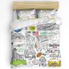 New York Sketch City Bettbezug Bett Bettwäsche Set Für Doppelbett Heimtextil Bettdeckenbezug Kissenbezüge Schlafzimmer Bettwäsche Set (Kein Blatt)