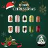 24 Pcs Full Cover Stick on Nails Christmas Press On Nails Artificial Nails Short False Nails with Christmas Tree Designs