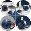 1Set Creative Astronaut Cup Ceramic Beverage Mug Unique Planet Design Stable Bottom Heat Insulated Coffee Water Cup for Home Use