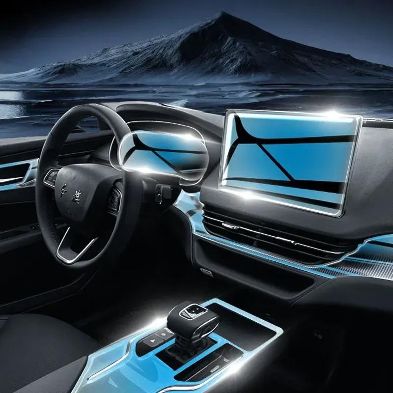 For Hongqi H6 Central Control Car Door Navigation Air Panel Screen Door Interior Accessories TPU Transparent Protector Film