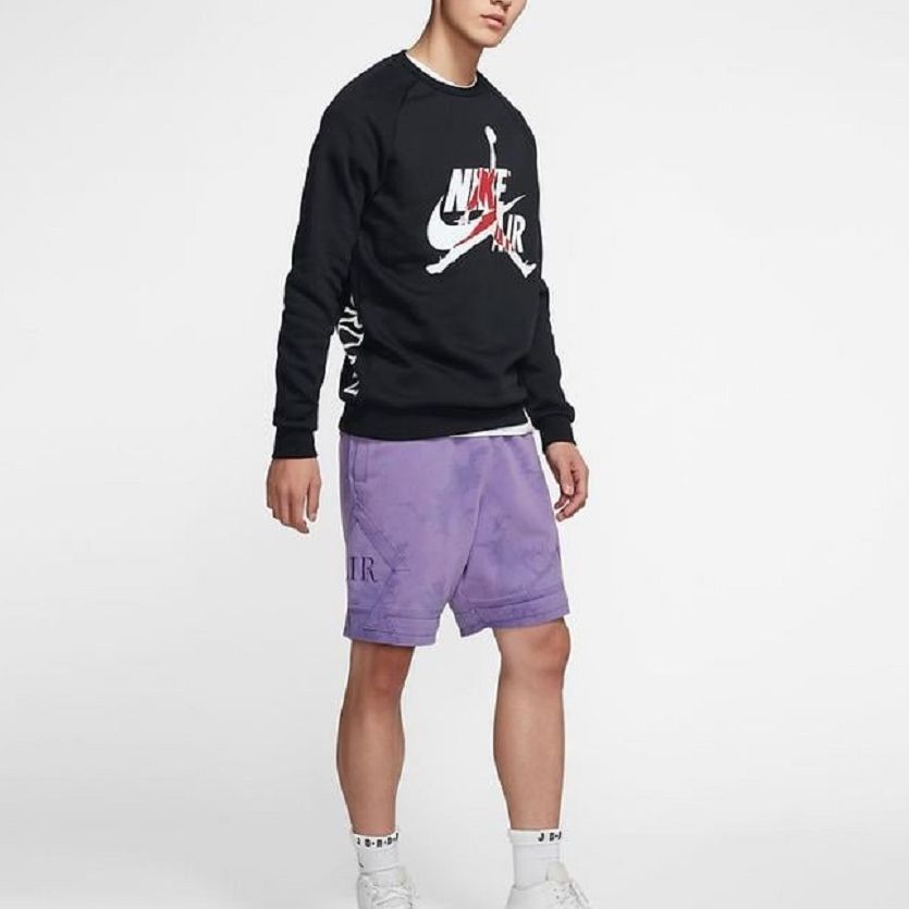 Jordan Air  Flight Print Knit Crew Neck Sweater Men Sweater Black BV6007-010