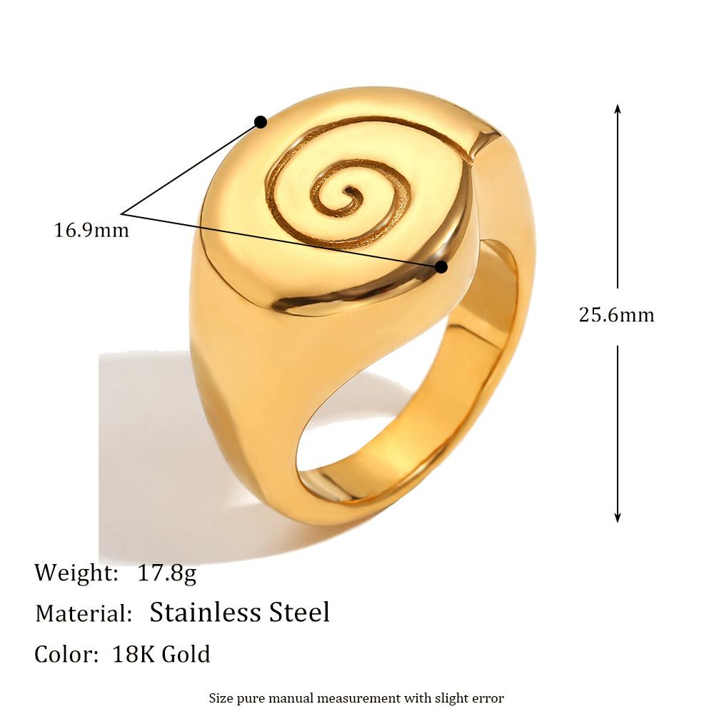 

MamacitaSlay Unique Fingerprint Swirl Ripple Gold Silver Colour Rings Womens Stainless Steel Tarnish Free Jewelry Accessories 8