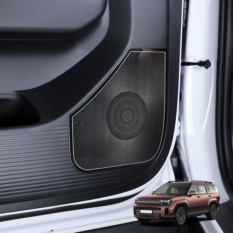 Black Stainless Steel Black Auto Speaker Cover Car Subwoofer Grille Net Accessories For Hyundai Santa Fe MX5 2024 2025