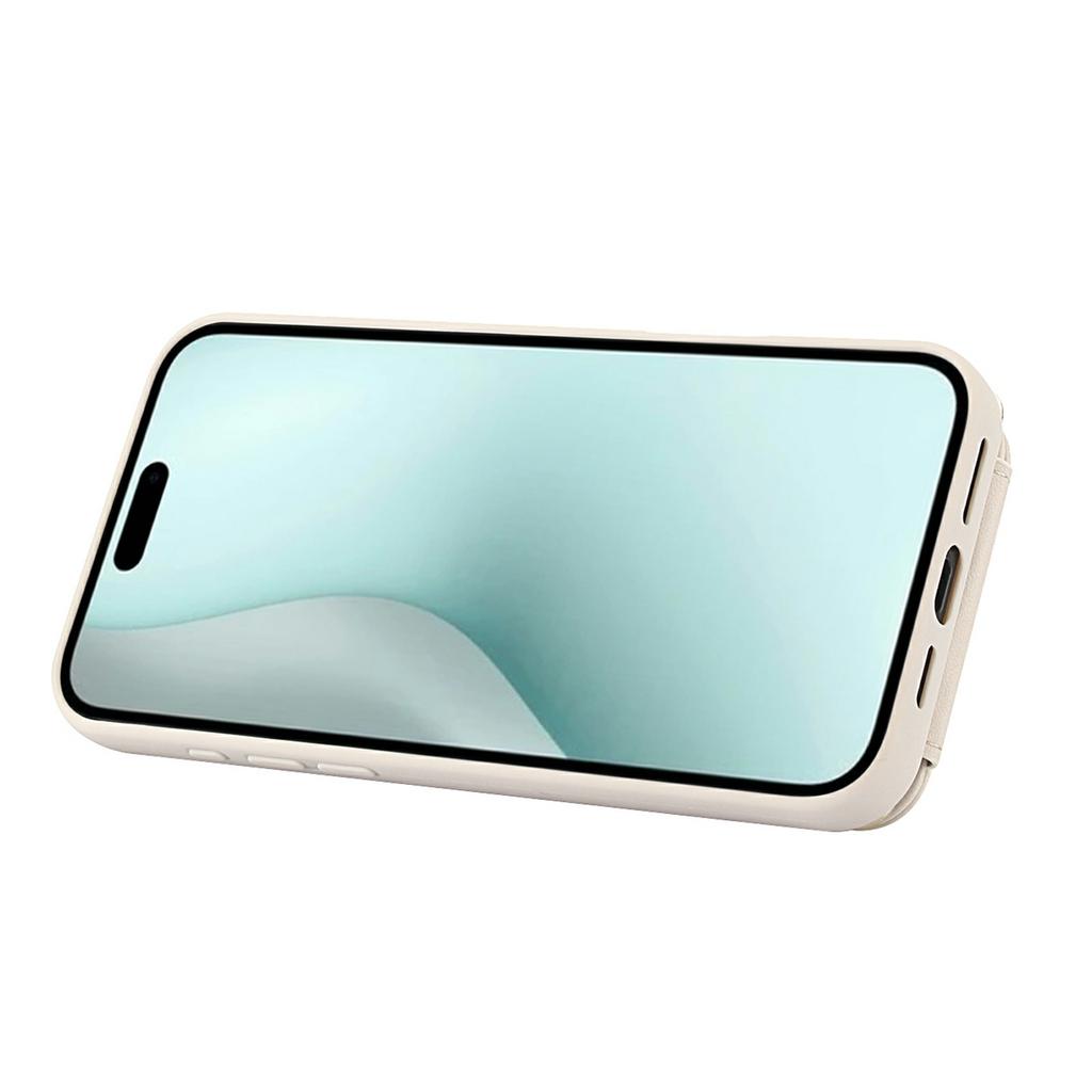 Für iPhone 17 Hülle Ständer Kartenfächer Lederbeschichtete TPU-Hülle mit Schultergurt