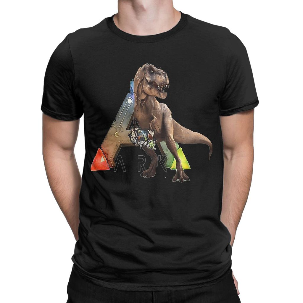 Prehistoric T Rex Art Novelty 100% Cotton T-Shirt ARK Survival Evolved Tops Tees For Men